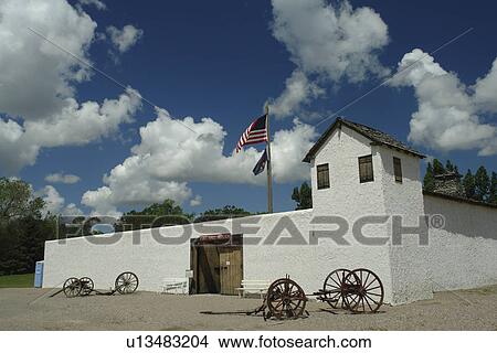 Picture -  Pocatello, ID, Idaho, Upper Ross Park, Fort Hall Replica, 19th century, Gateway to the Pacific Northwest. Fotosearch