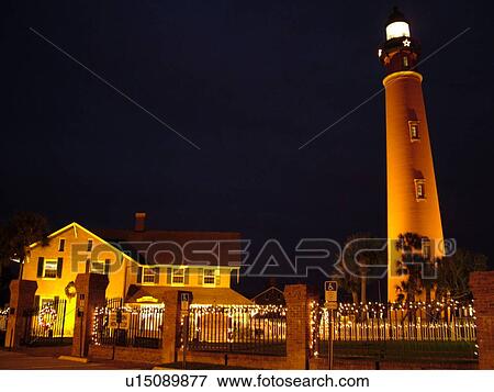 Ponce Inlet, Daytona Beach, FL, Florida, Atlantic Ocean, Ponce De Leon Inlet Light Station, lighthouse, evening View Large Photo Image Stock Photo - Ponce Inlet, Daytona Beach, FL, Florida, Atlantic Ocean, Ponce De Leon Inlet Light Station, lighthouse, evening. Fotosearch