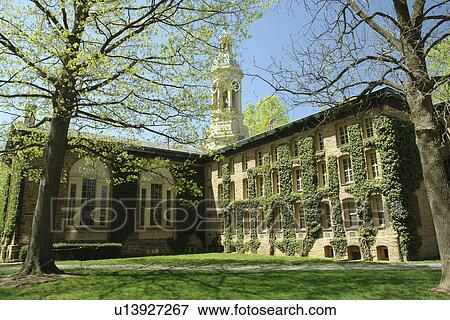 Stock Photo -  Princeton, NJ, New Jersey, Princeton University, Nassau Hall. Fotosearch