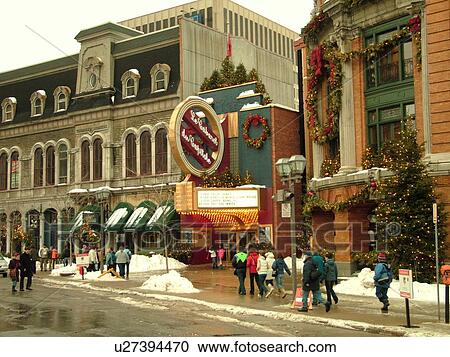Quebec City, Quebec, Canada, Le Cabaret du Capitole, downtown, cinema, Christmas decorations View Large Photo Image Stock Image - Quebec City, Quebec, Canada, Le Cabaret du Capitole, downtown, cinema, Christmas decorations. Fotosearch