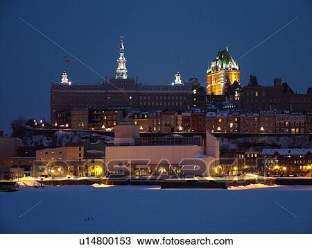 Quebec City, Quebec, Canada, Vieux Port (Old Port), St. Lawrence River (Fleuve Saint-Laurent), downtown, skyline, evening View Large Photo Image Stock Image - Quebec City, Quebec, Canada, Vieux Port (Old Port), St. Lawrence River (Fleuve Saint-Laurent), downtown, skyline, evening. Fotosearch