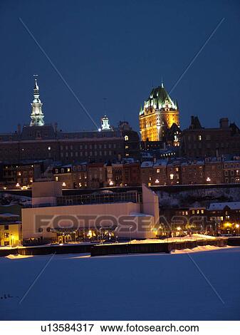 Quebec City, Quebec, Canada, Vieux Port (Old Port), St. Lawrence River (Fleuve Saint-Laurent), downtown, skyline, evening View Large Photo Image Stock Photo - Quebec City, Quebec, Canada, Vieux Port (Old Port), St. Lawrence River (Fleuve Saint-Laurent), downtown, skyline, evening. Fotosearch