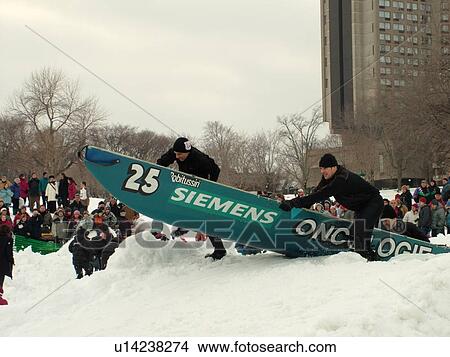Quebec City, Quebec, Canada, Winter Carnival 2006, Place Desjardins, Canoe Race, snow View Large Photo Image Picture - Quebec City, Quebec, Canada, Winter Carnival 2006, Place Desjardins, Canoe Race, snow. Fotosearch
