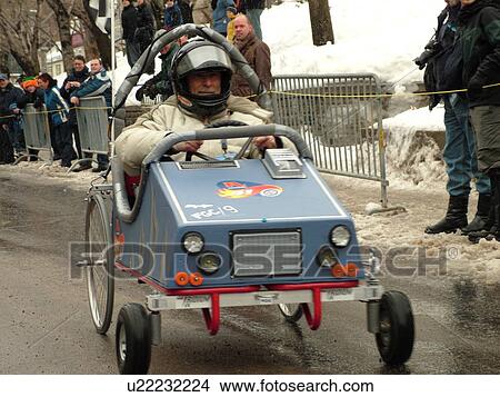 Picture -  Quebec City, Quebec, Canada, Winter Carnival 2006, Go-Kart Races. Fotosearch