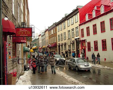 Quebec City, Quebec, Canada, Winter Carnival 2006, Rue St. Louis, historic district View Large Photo Image Stock Image - Quebec City, Quebec, Canada, Winter Carnival 2006, Rue St. Louis, historic district. Fotosearch