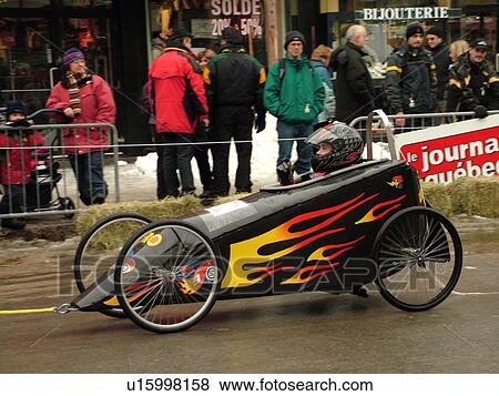 Stock Photo -  Quebec City, Quebec, Canada, Winter Carnival 2006, Go-Kart Races. Fotosearch