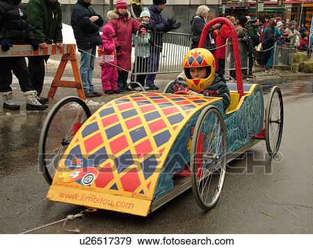 Stock Photo -  Quebec City, Quebec, Canada, Winter Carnival 2006, Go-Kart Races. Fotosearch