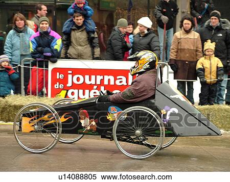 Stock Photography -  Quebec City, Quebec, Canada, Winter Carnival 2006, Go-Kart Races. Fotosearch