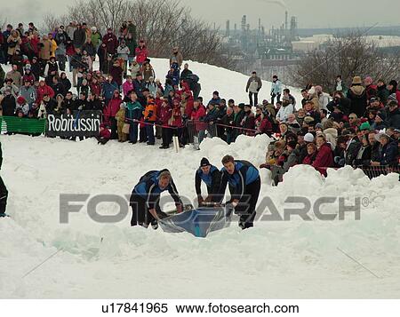 Quebec City, Quebec, Canada, Winter Carnival 2006, Place Desjardins, Canoe Race, snow View Large Photo Image Stock Photography - Quebec City, Quebec, Canada, Winter Carnival 2006, Place Desjardins, Canoe Race, snow. Fotosearch