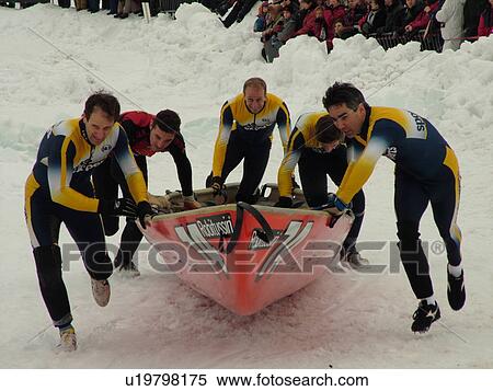 Quebec City, Quebec, Canada, Winter Carnival 2006, Place Desjardins, Canoe Race, snow View Large Photo Image Stock Photography - Quebec City, Quebec, Canada, Winter Carnival 2006, Place Desjardins, Canoe Race, snow. Fotosearch