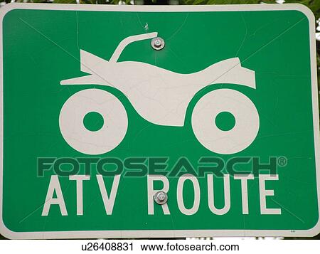 road sign, ATV Route Ahead sign, warning sign, View Large Photo Image Stock Image - road sign, ATV Route Ahead sign, warning sign, . Fotosearch