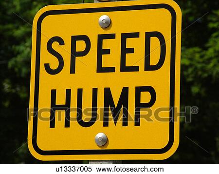 Stock Photography -  road sign, Speed Hump sign, speed bumps, . Fotosearch