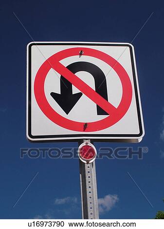 Stock Image -  road signs, No U Turn, regulatory sign, . Fotosearch