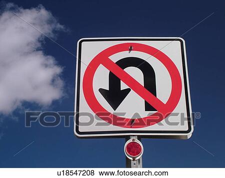 Stock Photo -  road signs, No U Turn, regulatory sign, . Fotosearch