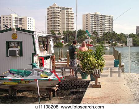 Stock Photo -  Sarasota, FL, Florida, Sarasota Bay, marina, jet ski rentals. Fotosearch
