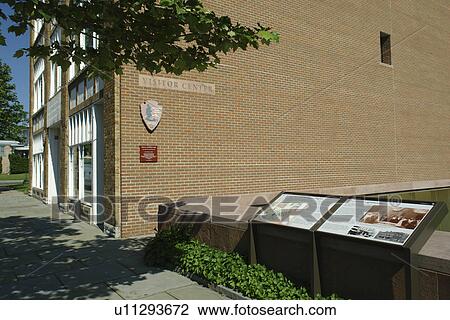 Stock Image -  Seneca Falls, NY, New York, Finger Lakes, Women's Rights National Historical Park, Visitor Center. The birthplace of the women's rights movement. Fotosearch