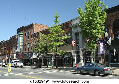 Stock Image -  Seneca Falls, NY, New York, Finger Lakes, The National Women's Hall of Fame, downtown, The birthplace of the women's rights movement. Fotosearch