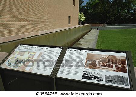 Stock Photography -  Seneca Falls, NY, New York, Finger Lakes, Women's Rights National Historical Park, Visitor Center. The birthplace of the women's rights movement. Fotosearch