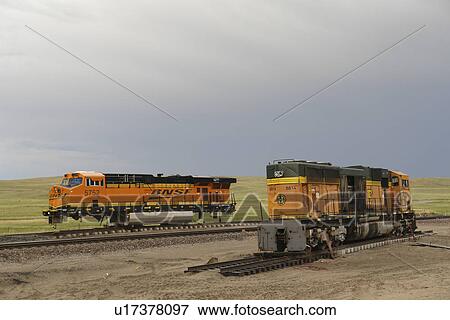 Stock Photo -  Sheridan County, NE, Nebraska, Rt. 2. locomotives, trains, railway, railroad. Fotosearch