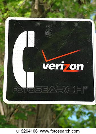 Stock Photograph -  signs, telephones, Verizon, . Fotosearch