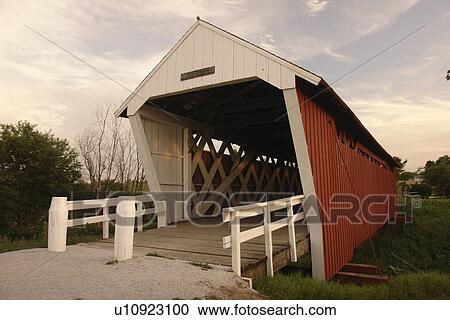 Stock Image -  St. Charles, Madison County, IA, Iowa, Covered Bridges of Madison County, Imes Bridge. Fotosearch