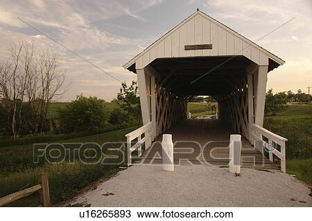 Stock Image -  St. Charles, Madison County, IA, Iowa, Covered Bridges of Madison County, Imes Bridge. Fotosearch