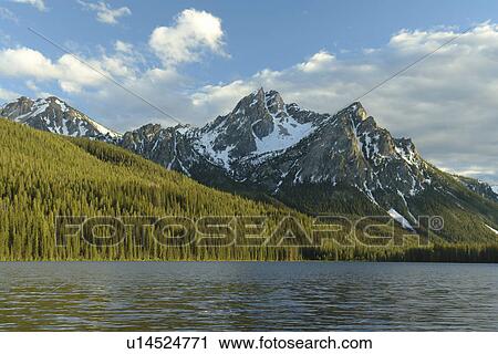 Stock Image -  Stanley, ID, Idaho, Sawtooth National Recreation Area, Sawtooth National Forest, Sawtooth Valley, Sawtooth Mountain Range, Stanley Lake. Fotosearch