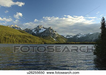 Stock Image -  Stanley, ID, Idaho, Sawtooth National Recreation Area, Sawtooth National Forest, Sawtooth Valley, Sawtooth Mountain Range, Stanley Lake. Fotosearch
