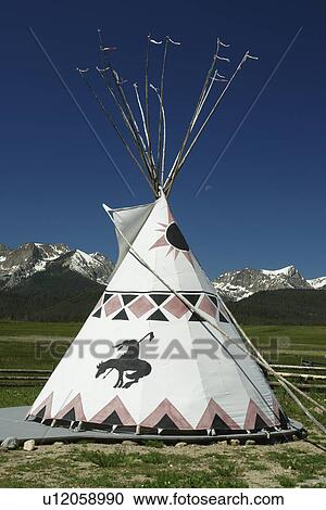 Stanley, ID, Idaho, Sawtooth Valley, Sawtooth Mountain Range, teepee View Large Photo Image Stock Image - Stanley, ID, Idaho, Sawtooth Valley, Sawtooth Mountain Range, teepee. Fotosearch