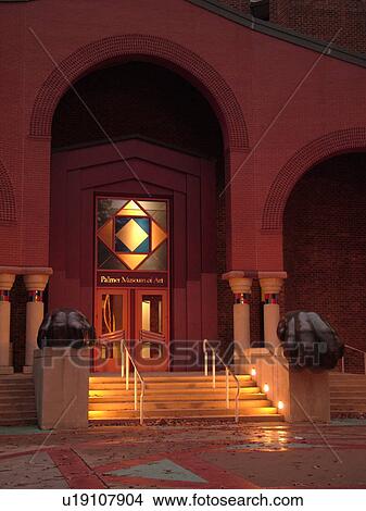 Picture -  State College, PA, Pennsylvania, Penn State University, Palmer Museum of Art, evening. Fotosearch