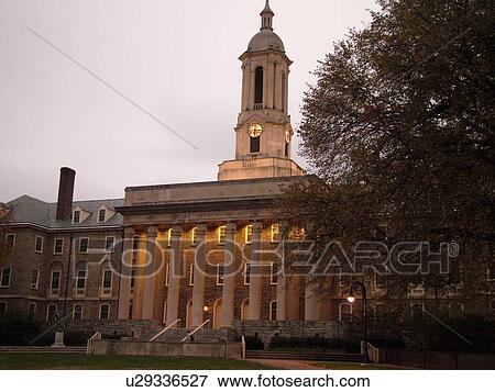 State College, PA, Pennsylvania, Penn State University, Old Main View Large Photo Image Stock Photo - State College, PA, Pennsylvania, Penn State University, Old Main. Fotosearch