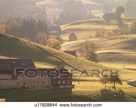 Picture -  Switzerland, Europe, Appenzell, Urnasch, picturesque countryside. Fotosearch