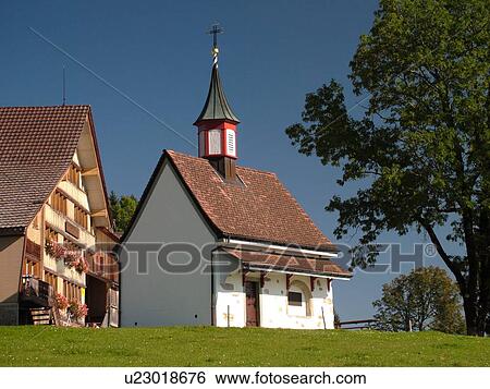 Switzerland, Europe, Appenzell, Stoss, farmhouse, small chapel View Large Photo Image Stock Photograph - Switzerland, Europe, Appenzell, Stoss, farmhouse, small chapel. Fotosearch