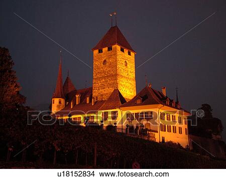 Switzerland, Europe, Bern, Berne, Spiez, Bernese Alps, Berner Oberland, castle, evening View Large Photo Image Picture - Switzerland, Europe, Bern, Berne, Spiez, Bernese Alps, Berner Oberland, castle, evening. Fotosearch