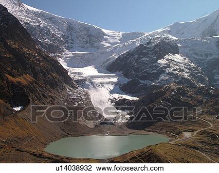Stock Image -  Switzerland, Europe, Bern, Berne, Sustenpass, Susten Pass, Berner Oberland, Steingletscher, Steinsee, glacier lake. Fotosearch
