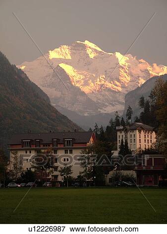 Switzerland, Europe, Bern, Berne, Interlaken, Bernese Alps, Berner Oberland, Jungfrau View Large Photo Image Stock Photo - Switzerland, Europe, Bern, Berne, Interlaken, Bernese Alps, Berner Oberland, Jungfrau. Fotosearch