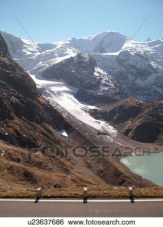 Stock Photograph -  Switzerland, Europe, Bern, Berne, Sustenpass, Susten Pass, Berner Oberland, Steingletscher, glacier lake. Fotosearch