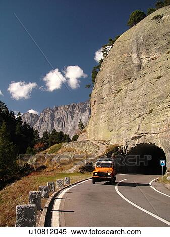 Stock Photography -  Switzerland, Europe, Bern, Berne, Sustenpass, Susten Pass, Berner Oberland, mountain road, tunnel. Fotosearch