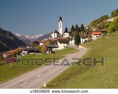 Switzerland, Europe, Flims, Graubunden, Grisons, village View Large Photo Image Stock Photo - Switzerland, Europe, Flims, Graubunden, Grisons, village. Fotosearch