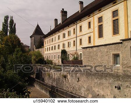 Switzerland, Europe, Fribourg, Estavayer le Lac, village View Large Photo Image Stock Image - Switzerland, Europe, Fribourg, Estavayer le Lac, village. Fotosearch