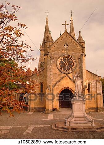 Stock Photo -  Switzerland, Europe, Neuchatel, La Collegiale, Romanesque-Gothic 12th century church. Fotosearch