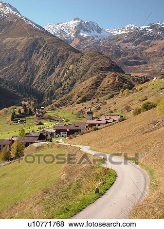 Stock Photo -  Switzerland, Europe, Rueras, Graubunden, Grisons. Fotosearch