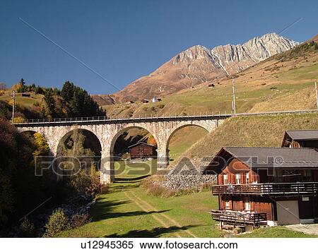 Switzerland, Europe, Sedrun, Graubunden, Grisons, railroad bridge, train View Large Photo Image Stock Photography - Switzerland, Europe, Sedrun, Graubunden, Grisons, railroad bridge, train. Fotosearch
