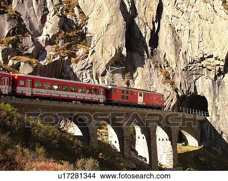 Switzerland, Europe, Uri, Oberalp Pass, Oberalppass, Andermatt, Matterhorn-Gotthard-Bahn, The Glacier Express train, tunnel View Large Photo Image Picture - Switzerland, Europe, Uri, Oberalp Pass, Oberalppass, Andermatt, Matterhorn-Gotthard-Bahn, The Glacier Express train, tunnel. Fotosearch
