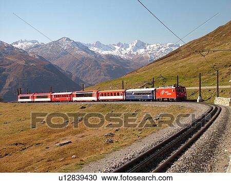 Switzerland, Europe, Uri, Oberalp Pass, Oberalppass, Matterhorn-Gotthard-Bahn, The Glacier Express train View Large Photo Image Stock Image - Switzerland, Europe, Uri, Oberalp Pass, Oberalppass, Matterhorn-Gotthard-Bahn, The Glacier Express train. Fotosearch