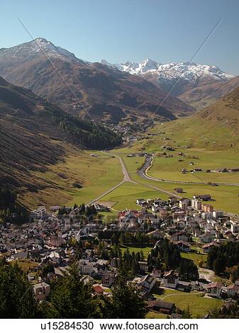 Switzerland, Europe, Uri, Oberalp Pass, Oberalppass, Andermatt View Large Photo Image Stock Image - Switzerland, Europe, Uri, Oberalp Pass, Oberalppass, Andermatt. Fotosearch
