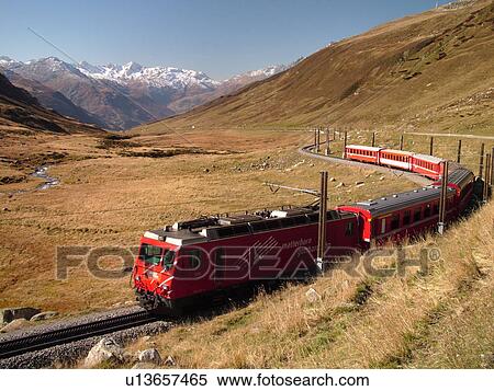 Switzerland, Europe, Uri, Oberalp Pass, Oberalppass, Matterhorn-Gotthard-Bahn, The Glacier Express train View Large Photo Image Stock Photography - Switzerland, Europe, Uri, Oberalp Pass, Oberalppass, Matterhorn-Gotthard-Bahn, The Glacier Express train. Fotosearch