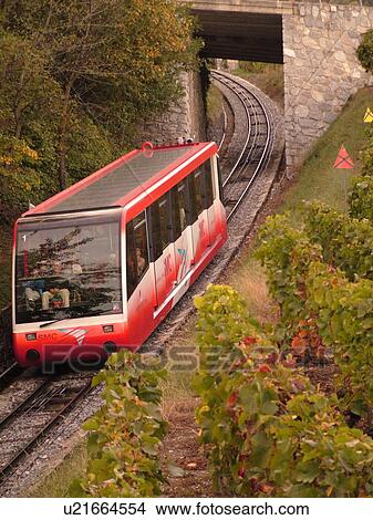 Picture -  Switzerland, Europe, valais, wallis, Crans-Montana, Rhone Valley, Fendant Wine Region, SMC, Funiculaire Sierre, under-pass. Fotosearch
