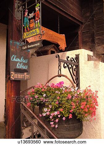 Switzerland, Europe, valais, wallis, Val d'Anniviers, Grimentz, restaurant, close-up, entrance View Large Photo Image Stock Image - Switzerland, Europe, valais, wallis, Val d'Anniviers, Grimentz, restaurant, close-up, entrance. Fotosearch