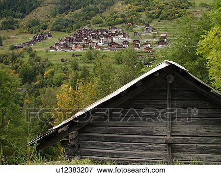 Switzerland, Europe, valais, wallis, Val D'Heremence, Mache, chalets, alpine village View Large Photo Image Stock Photo - Switzerland, Europe, valais, wallis, Val D'Heremence, Mache, chalets, alpine village. Fotosearch